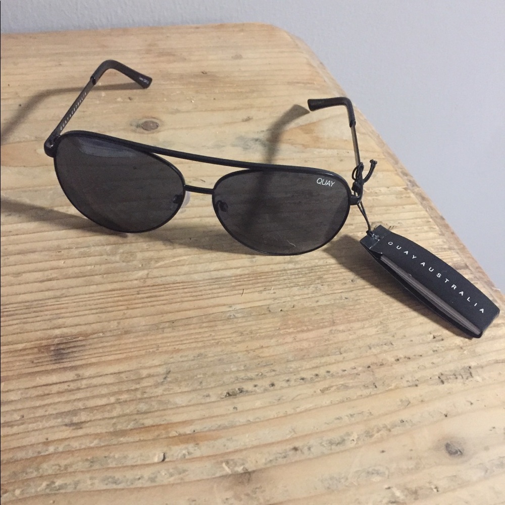 Quay Australia Black Aviator Sunglasses